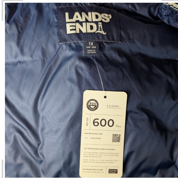 Lands' End Navy Puffer Vest - Picture 6 of 8